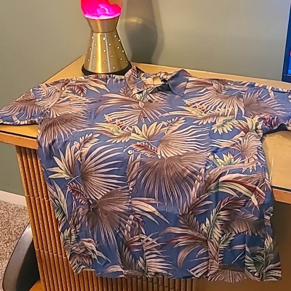 Tori Richards made in Hawaii tropical button-down collared shirt men's size L